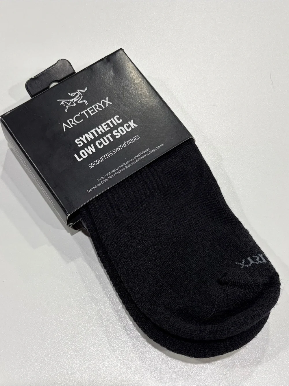 Arc’teryx Men's Large Synthetic Low Cut Sock Black NWT Cushioned Breathable